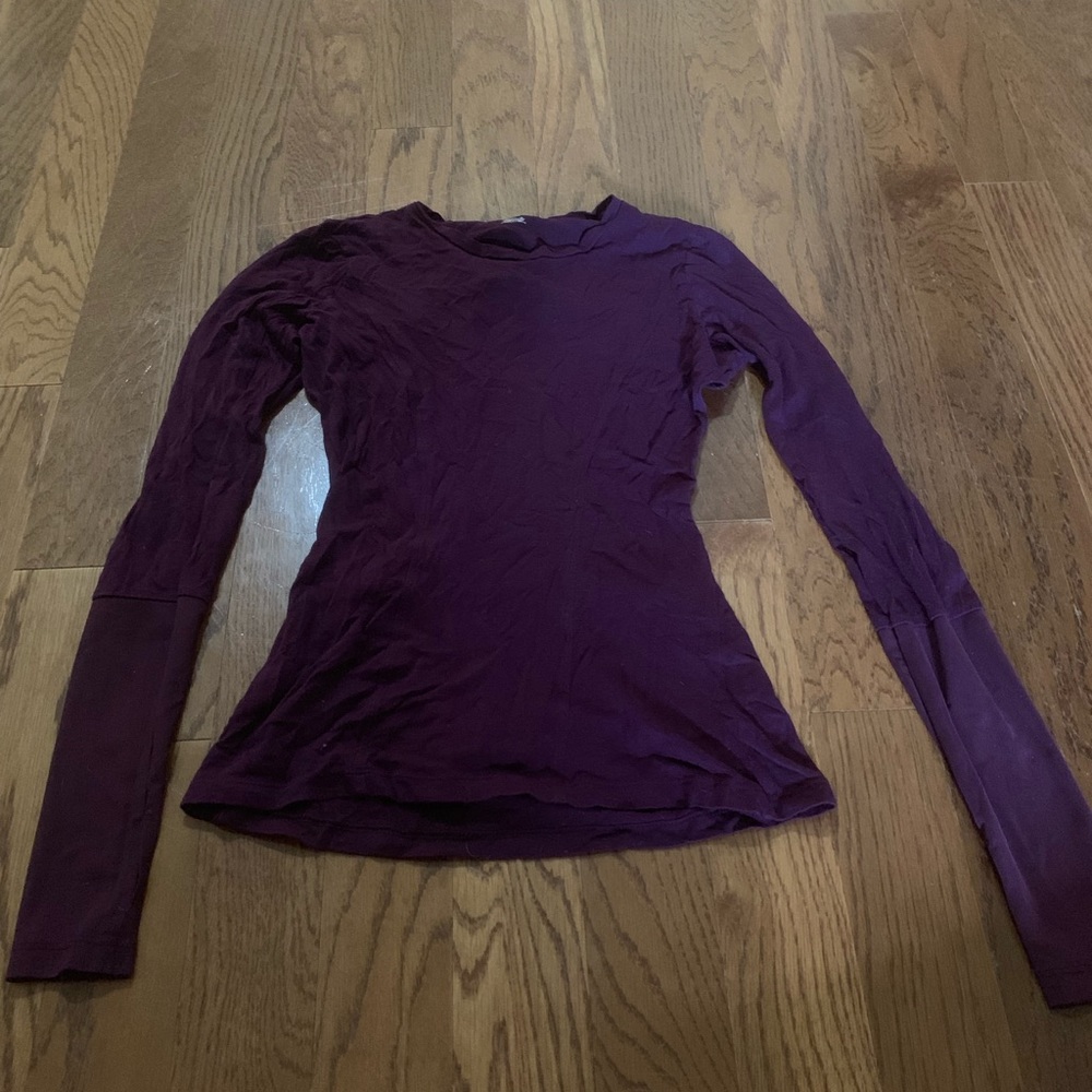 Purple open back long sleeve